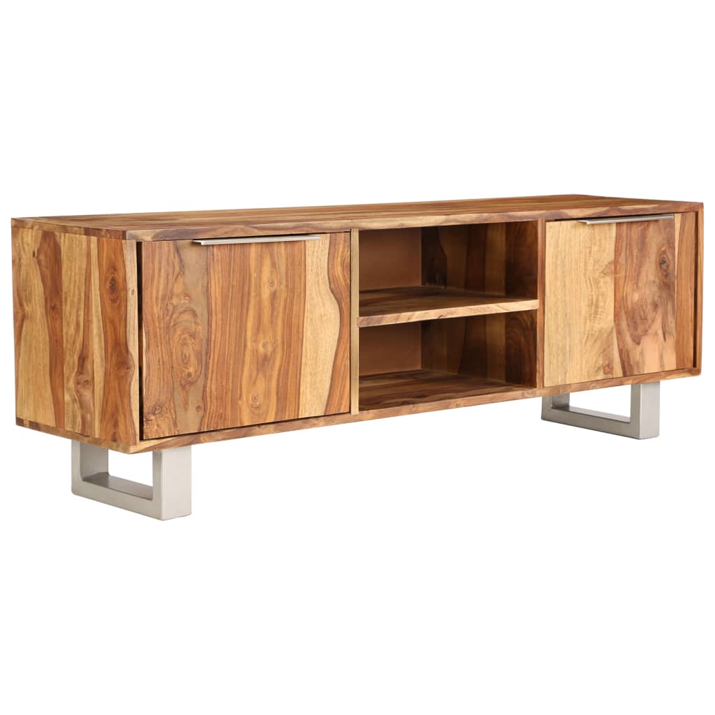 Vetonek Mueble de TV madera maciza sheesham acabado miel 118x30x40 cm