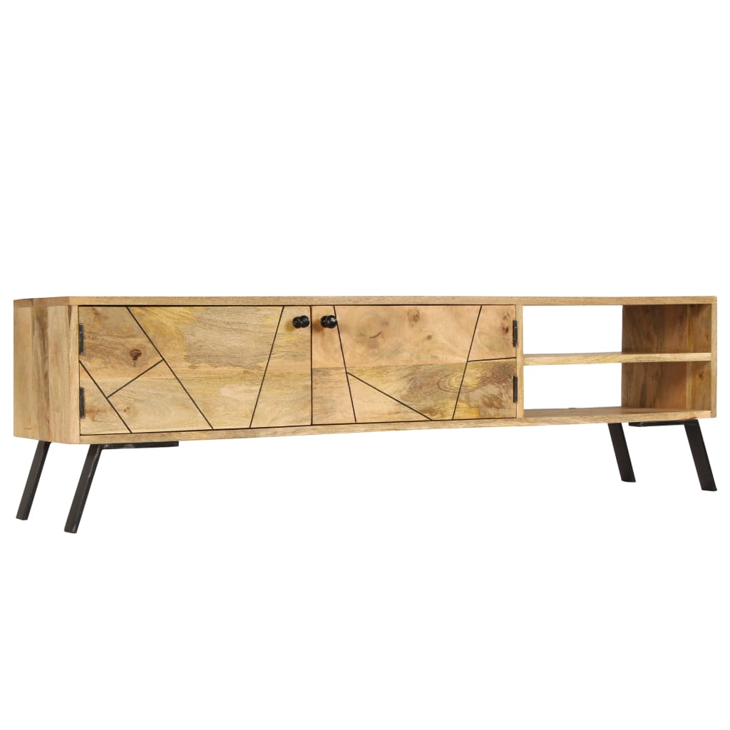 Mueble de TV madera maciza de mango 140x30x40 cm