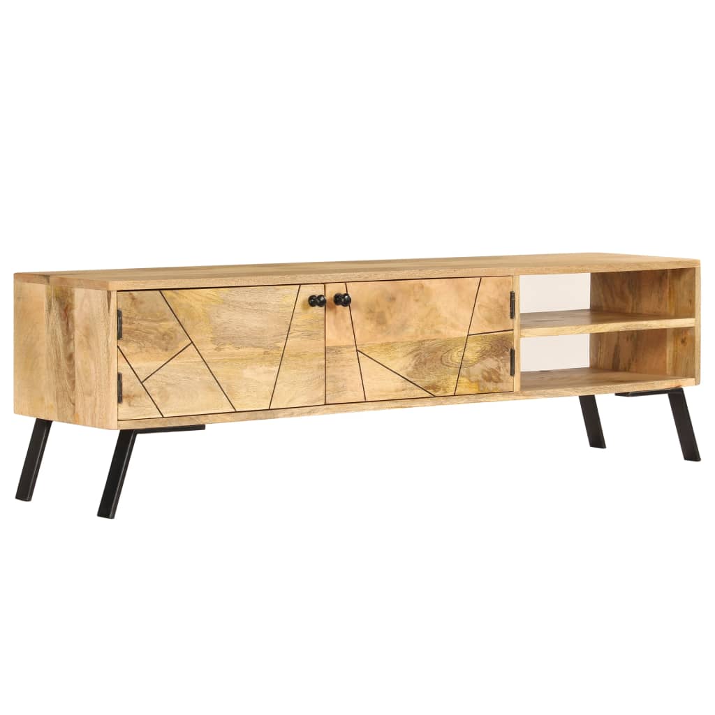 Vetonek Mueble de TV madera maciza de mango 140x30x40 cm