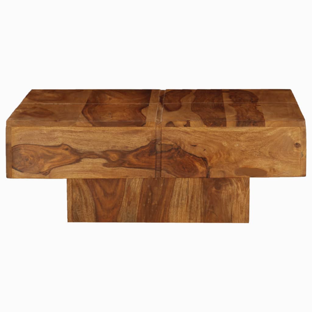 Mesa de centro de madera maciza de acacia 80x80x30 cm