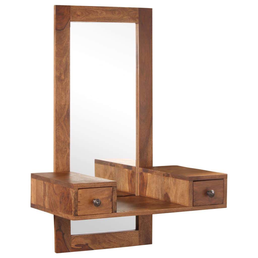 Cosmetic mirror with 2 SHEESHAM WOOD DRAWERS