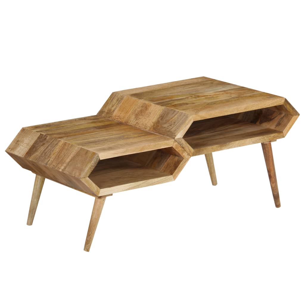 Vetonek Mesa de centro de madera maciza de mango 104x50x45 cm 