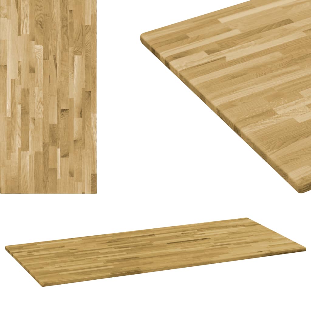 Placa de mesa retangular Oak de madeira maciça 23 mm 120x60 cm