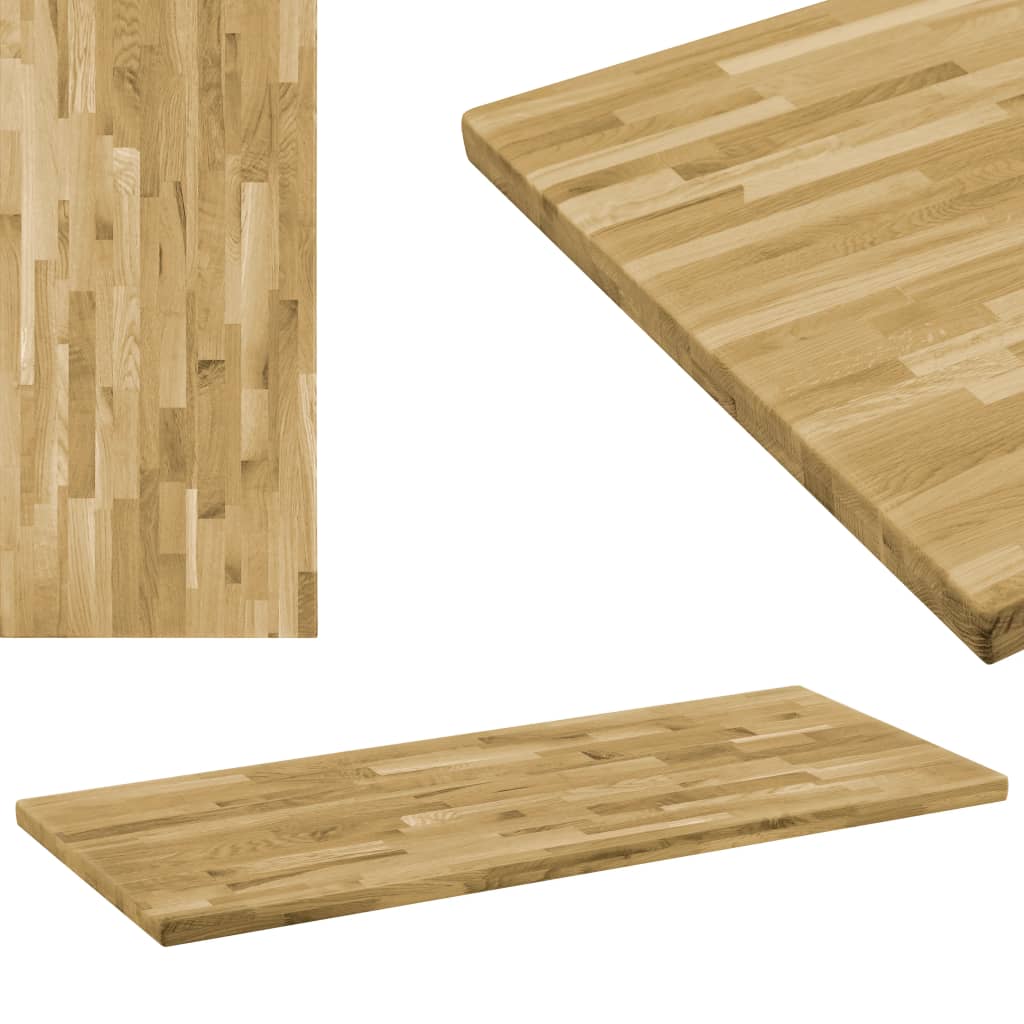 Vetonek Tablero de mesa rectangular madera maciza roble 44 mm 100x60 cm