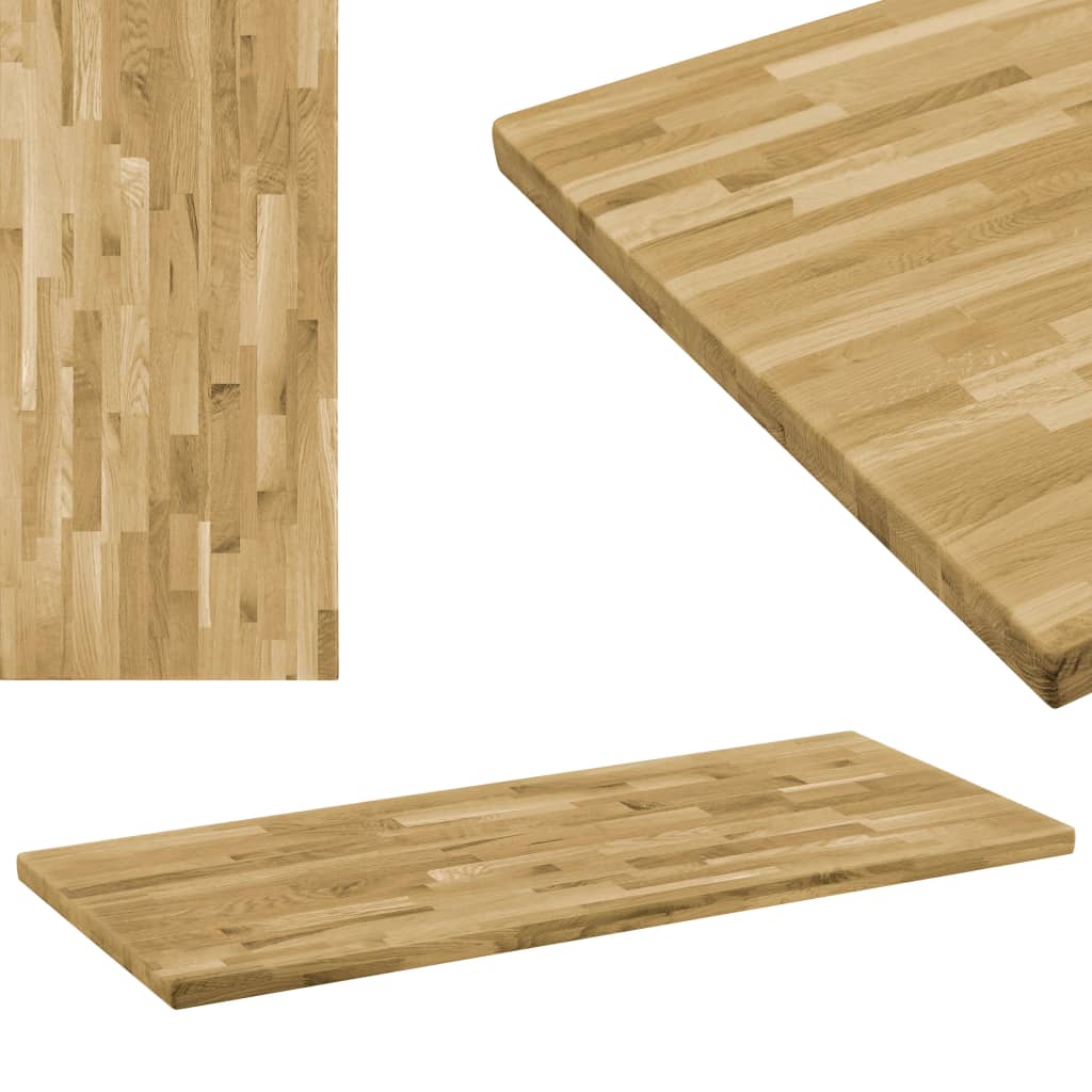 Vetonek Tablero rectangular de madera maciza de roble 44 mm 140x60 cm