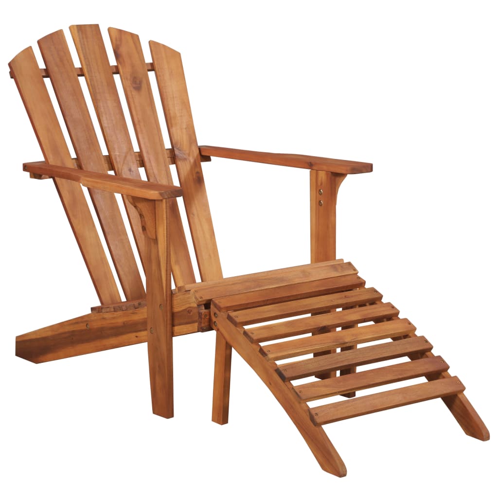 Vetonek Silla de jardín Adirondack con reposapiés madera acacia maciza