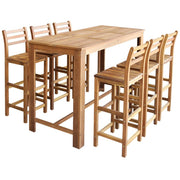 Set mesa de bar y sillas 7 piezas de madera de acacia maciza v9582 Vetonek