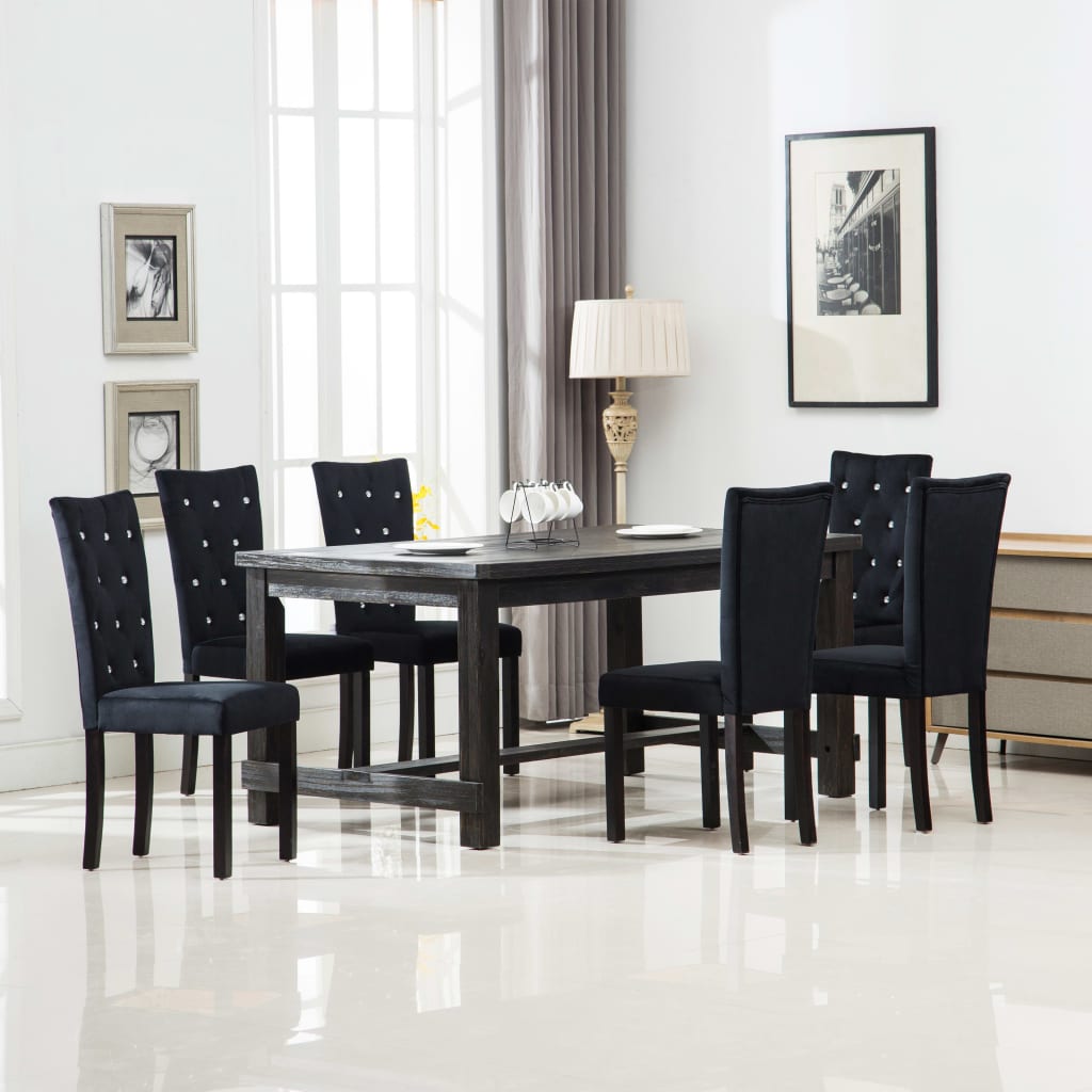  Vetonek Silla de comedor 6 unidades terciopelo negro