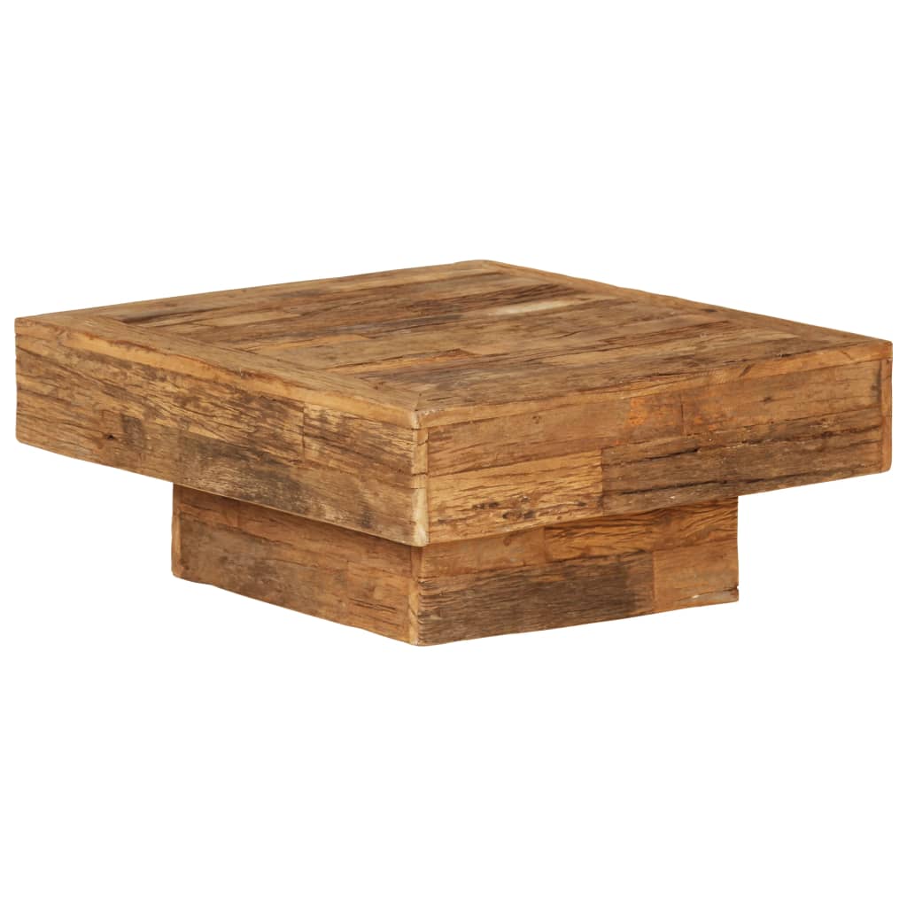 Vetonek Mesa de centro de madera maciza reciclada 70x70x30 cm