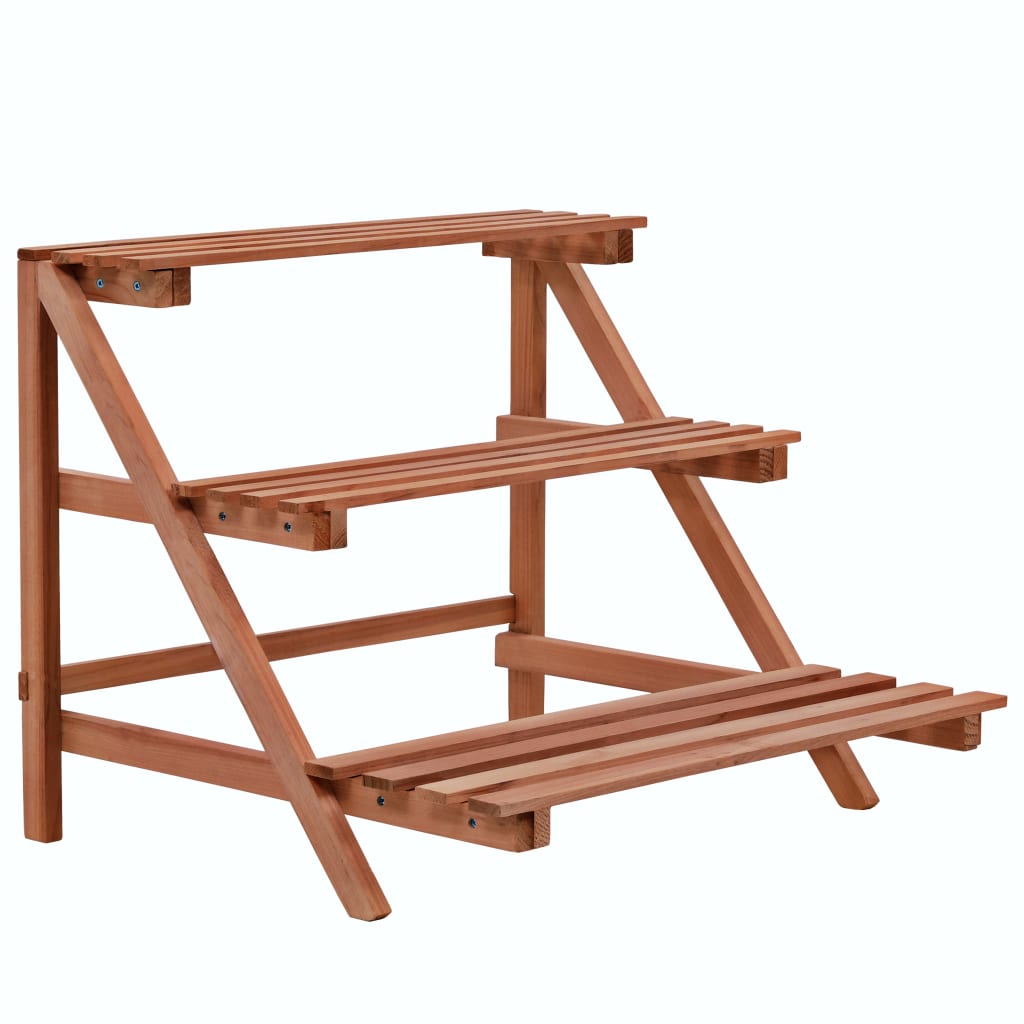 Vetonek Soporte de plantas 3 niveles de madera de cedro 48x45x40 cm