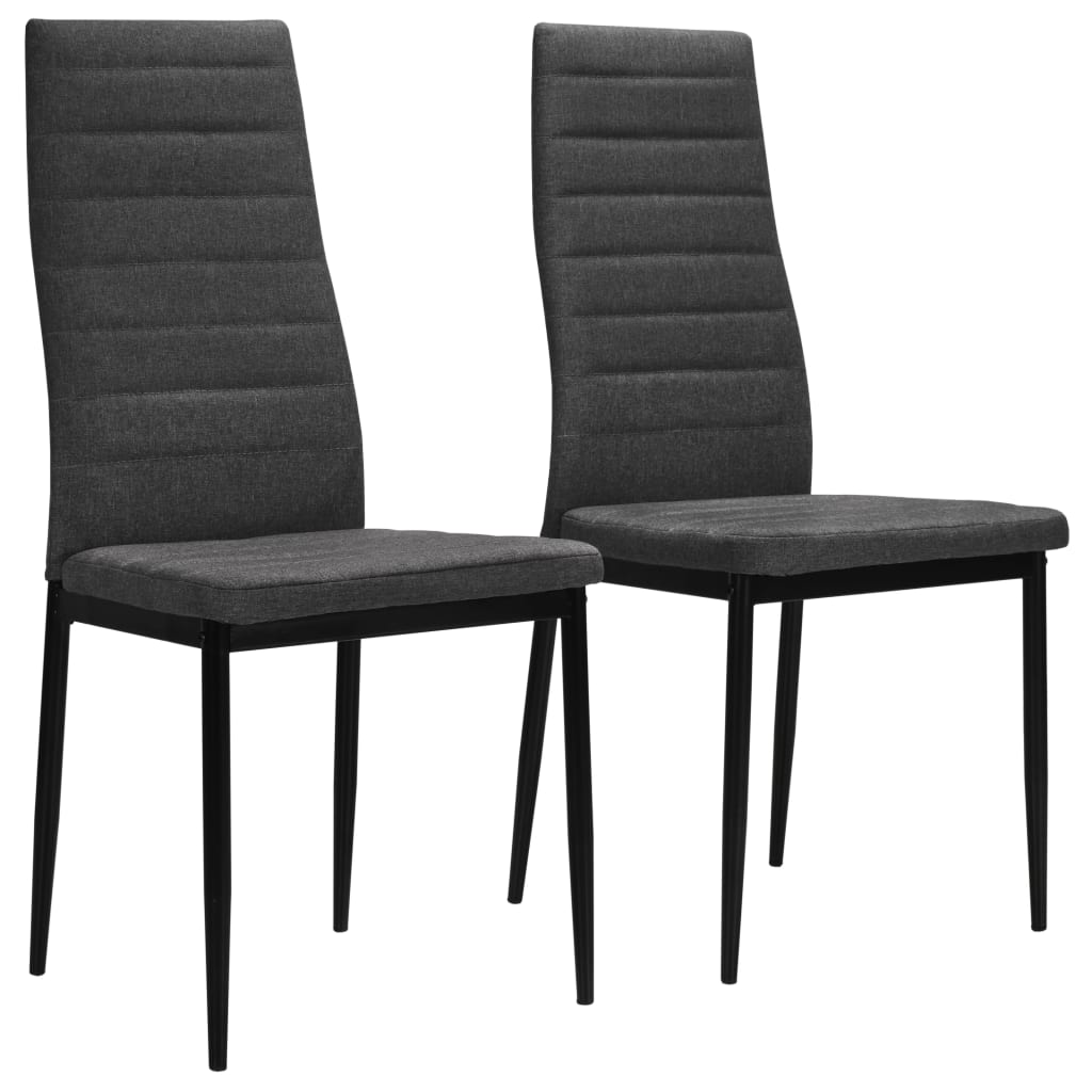 Vetonek Sillas de comedor 2 unidades tela gris oscuro