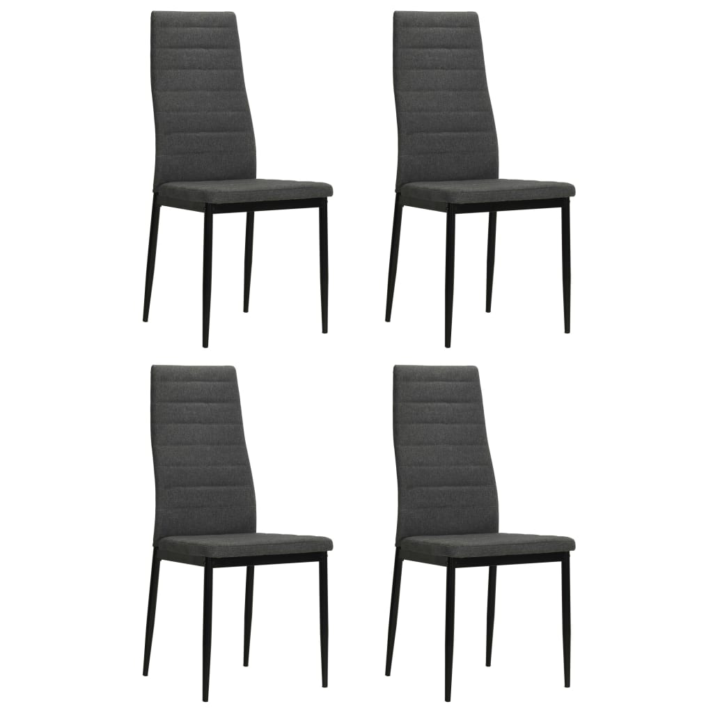 Vetonek Sillas de comedor 4 unidades tela gris oscuro