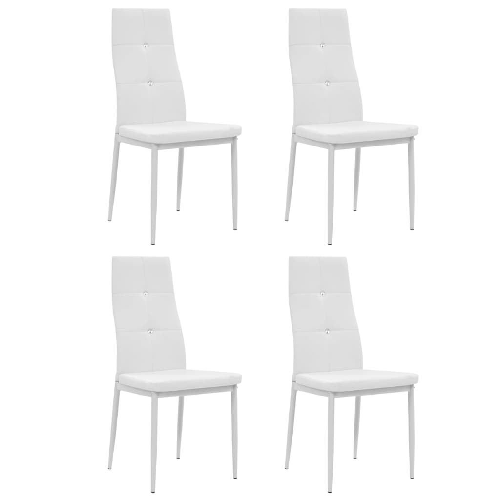 Vetonek Sillas de comedor 4 unidades cuero sintético blanco