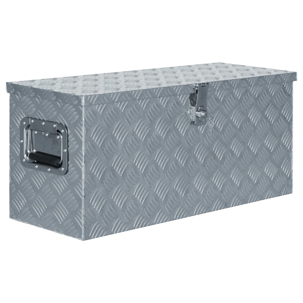 Vetonek Caja de aluminio 80x30x35 cm plateada