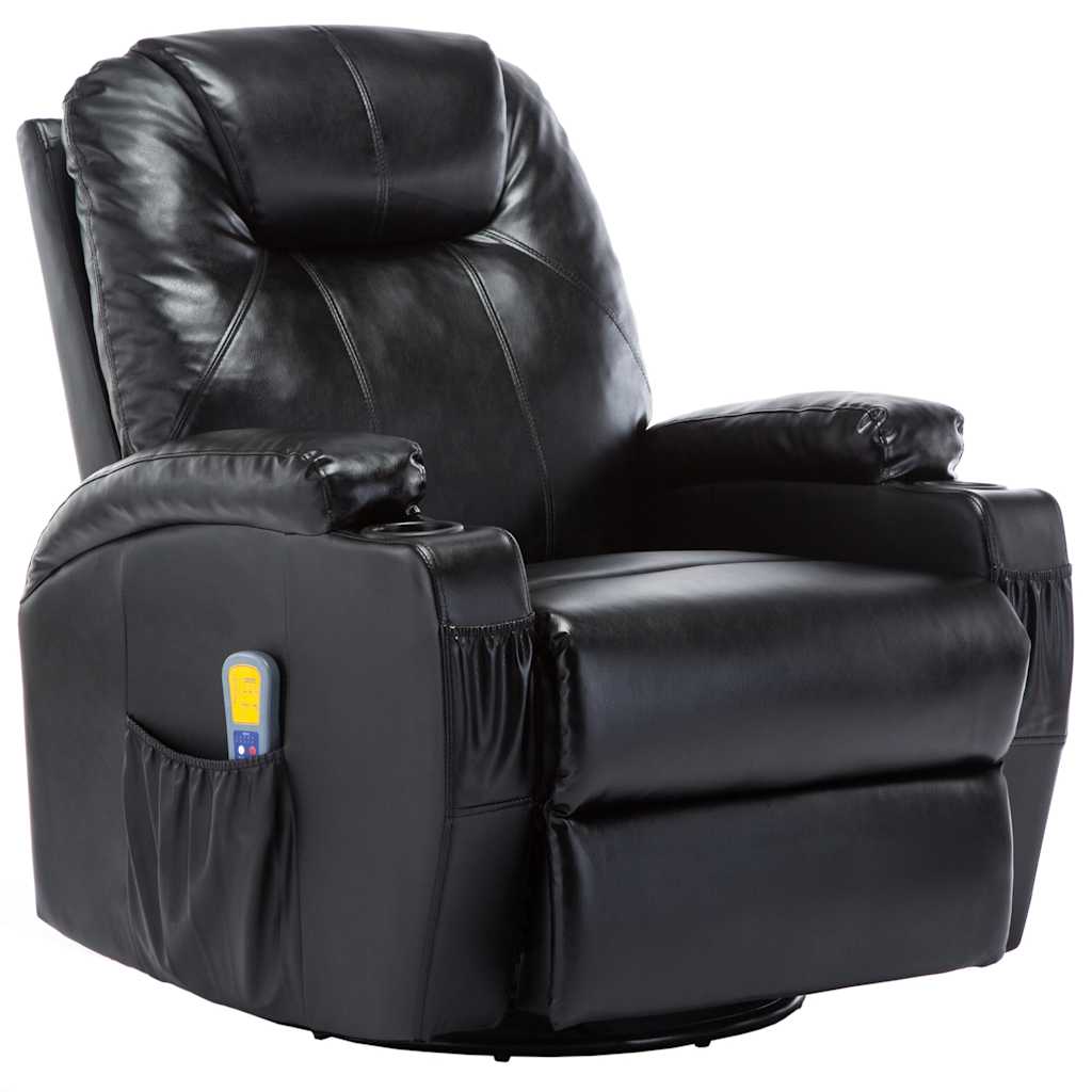 Vetonek Black Synthetic Leather Rocking Massage Chair
