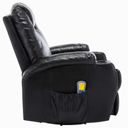 Black Synthetic Leather Rocking Massage Chair v9062 - Vetonek