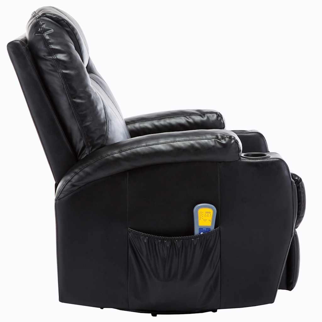 Black Synthetic Leather Rocking Massage Chair v9062 - Vetonek