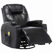 Black Synthetic Leather Rocking Massage Chair v9062 - Vetonek
