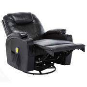 Black Synthetic Leather Rocking Massage Chair v9062 - Vetonek
