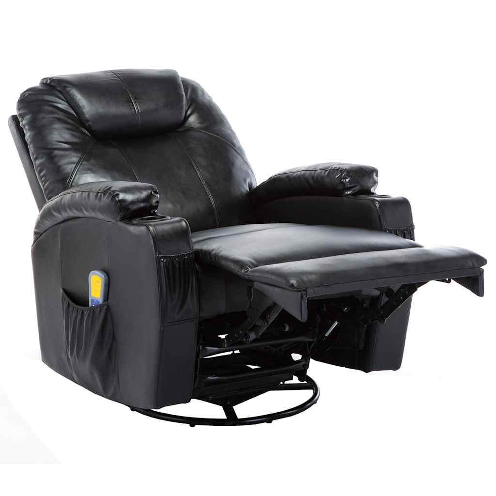 Black Synthetic Leather Rocking Massage Chair v9062 - Vetonek