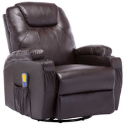 Vetonek Brown Synthetic Leather Rocking Massage Chair