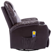 Brown Synthetic Leather Rocking Massage Chair v9079 - Vetonek