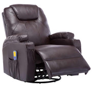 Brown Synthetic Leather Rocking Massage Chair v9079 - Vetonek