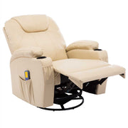 Cream Synthetic Leather Rocking Massage Chair v9086 - Vetonek