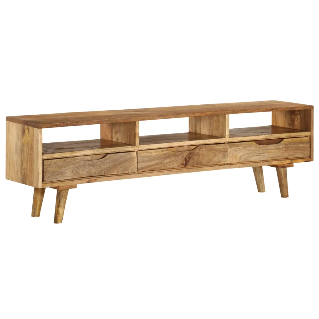 Vetonek Mueble para TV de madera maciza de mango 140x30x41 cm