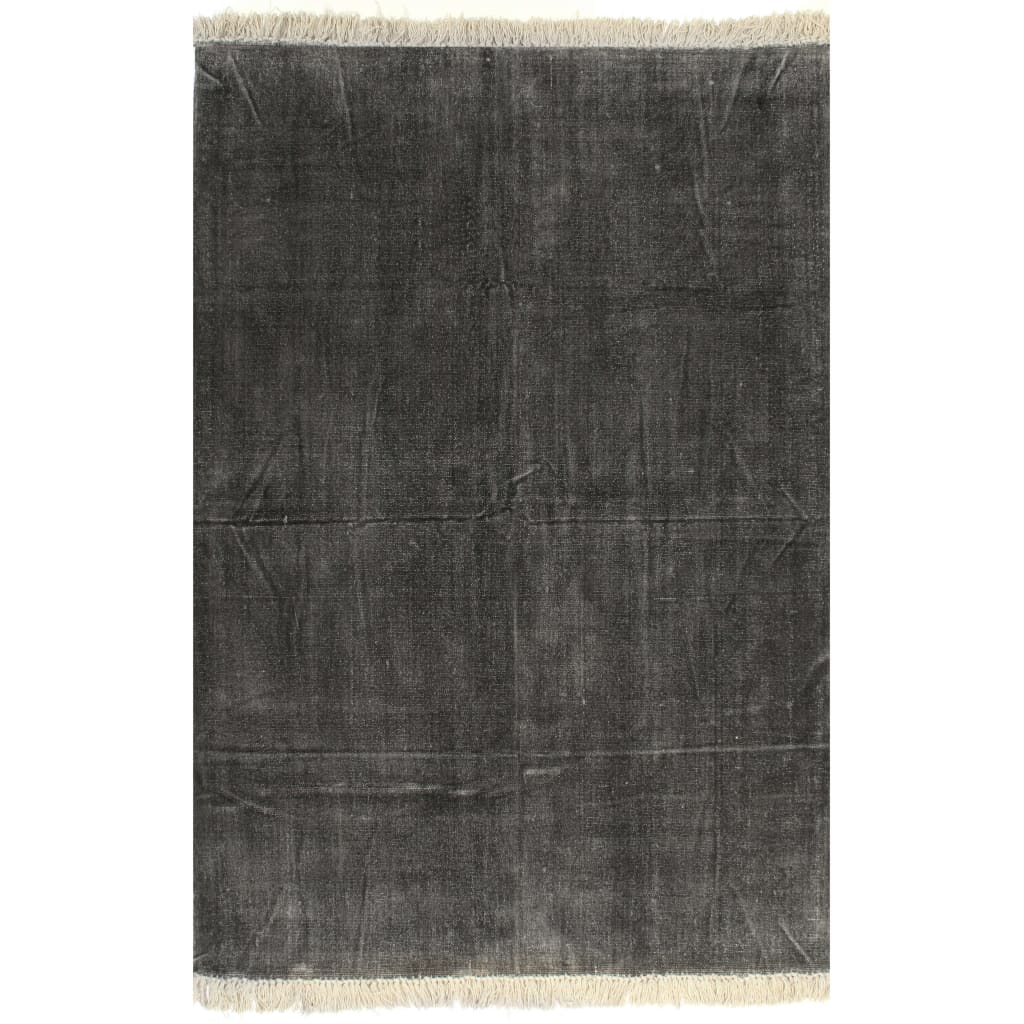 Vetonek Alfombra de algodón Kilim 160x230 cm gris antracita