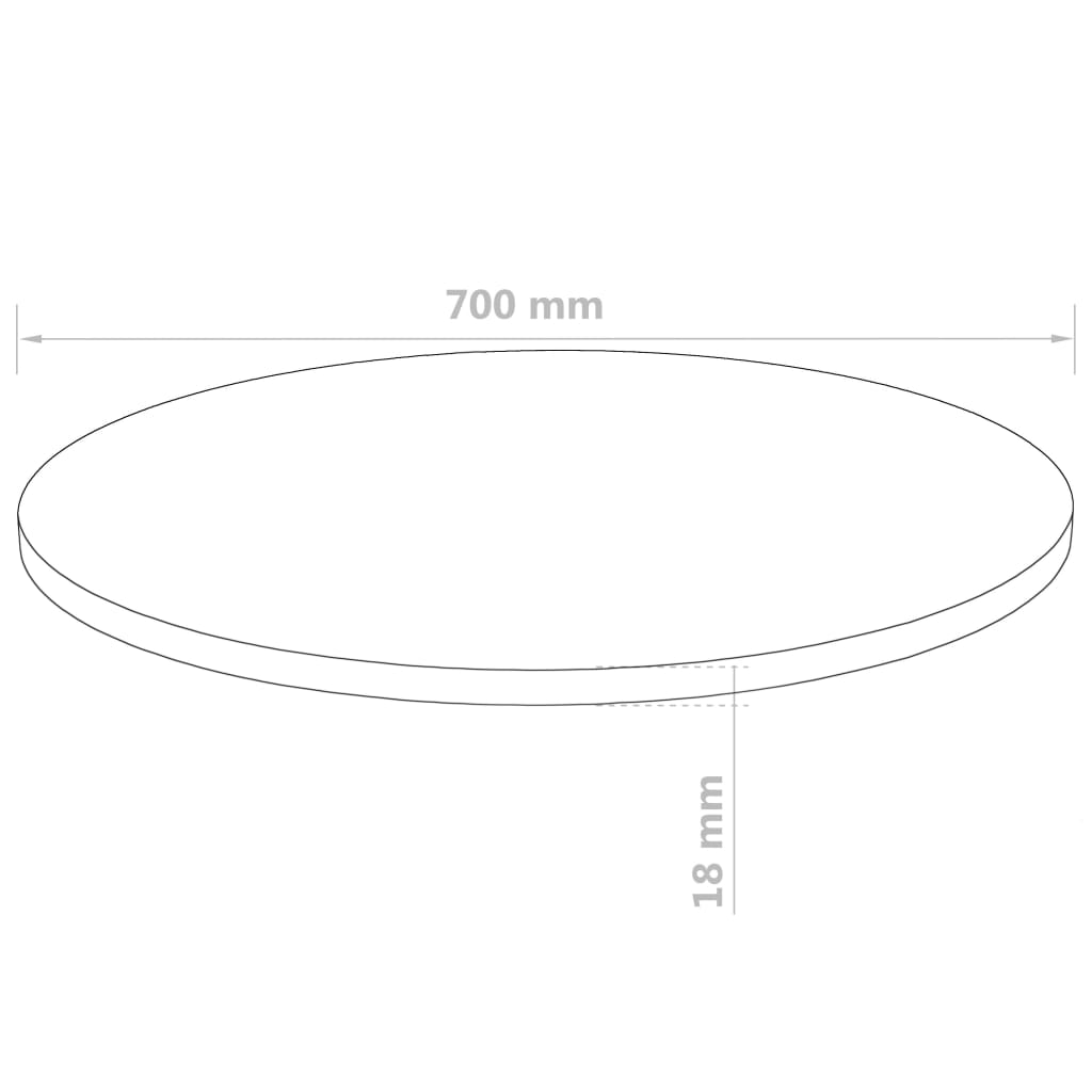 Placa de mesa redonda 700x18 mm