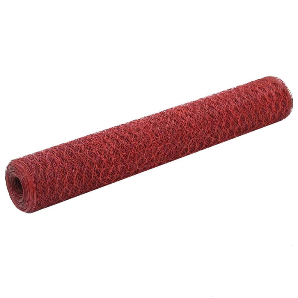 Vetonek Alambrada de gallinero acero revestimiento PVC rojo 25x1 m