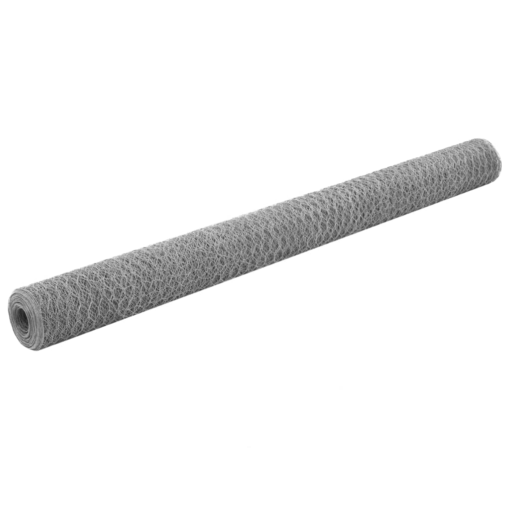 Vetonek Alambrada de gallinero acero galvanizado plateado 25x1,5 m