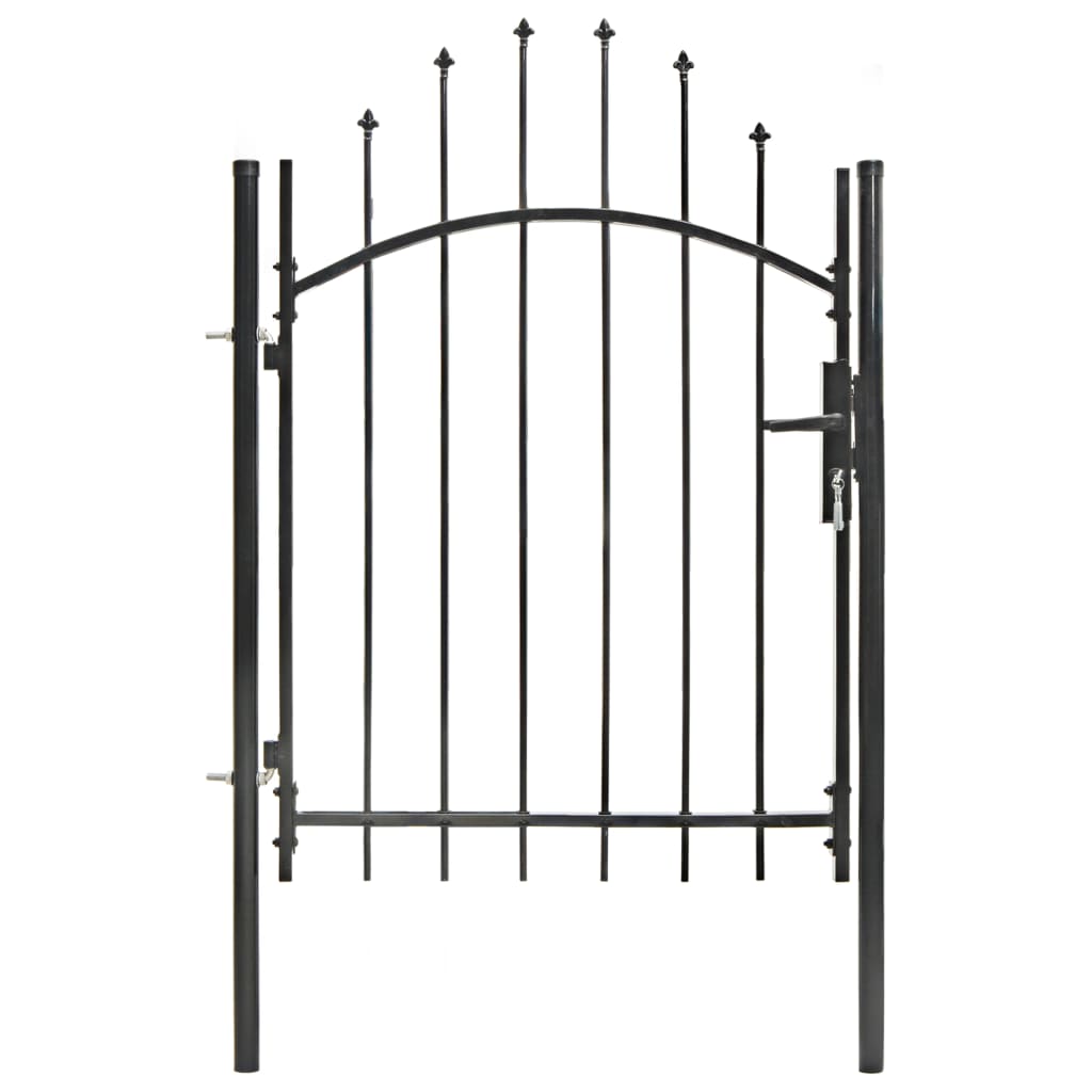 Vetonek Puerta de jardín de acero negro 1x1,5 m 