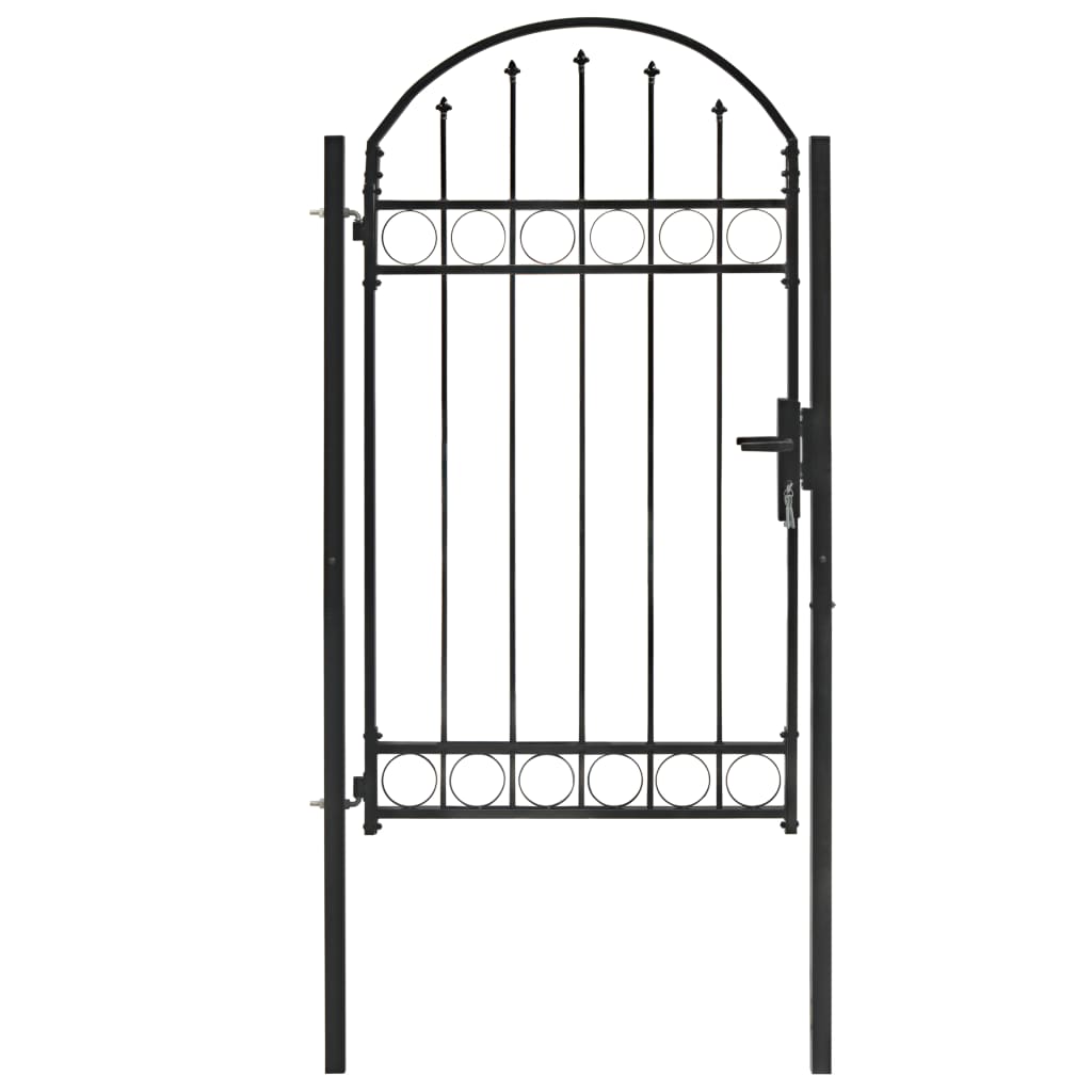 Vetonek Puerta de jardín con arco superior 100x175 cm acero negro