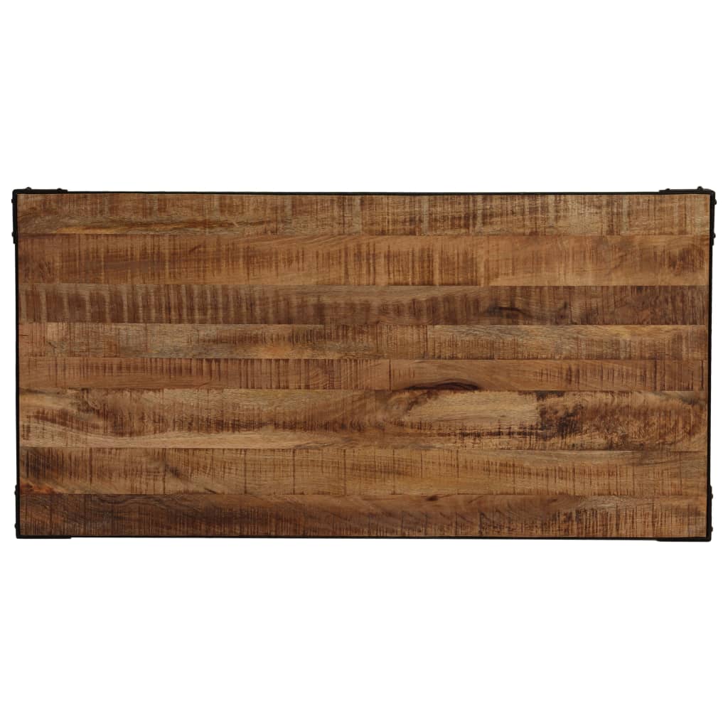 Mesa de comedor madera maciza de mango rugosa y acero 120 cm vidaXL