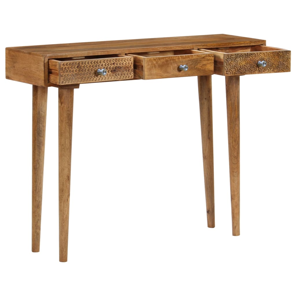 Mesa consola de madera maciza de mango 102x30x79 cm vidaXL