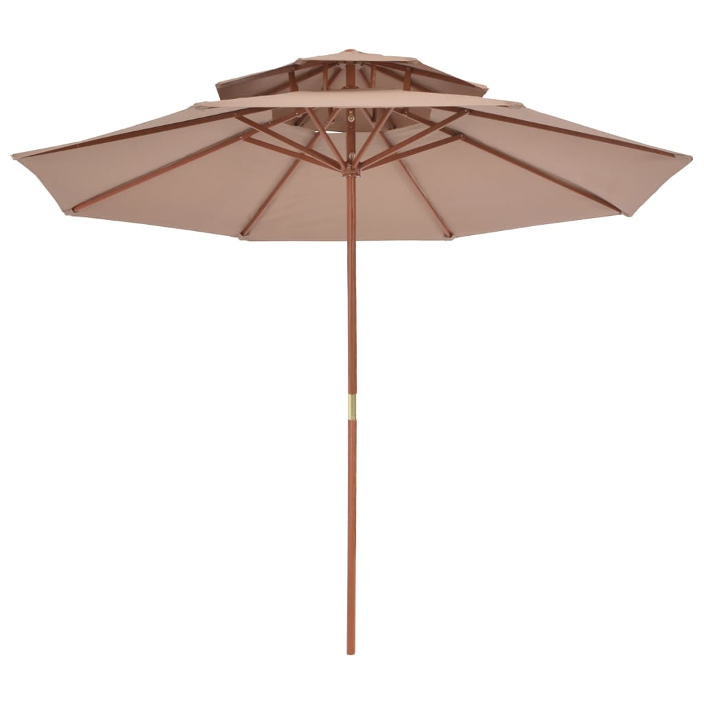 Two -story uupe wooden umbrella 270 cm