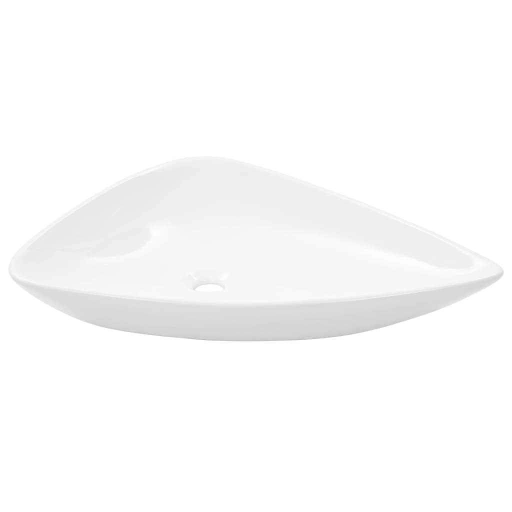 Lavabo de cerámica triangular blanco 645x455x115 mm