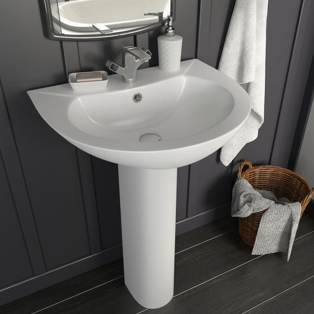 Vetonek Lavabo de pie de cerámica blanco 520x440x190 mm