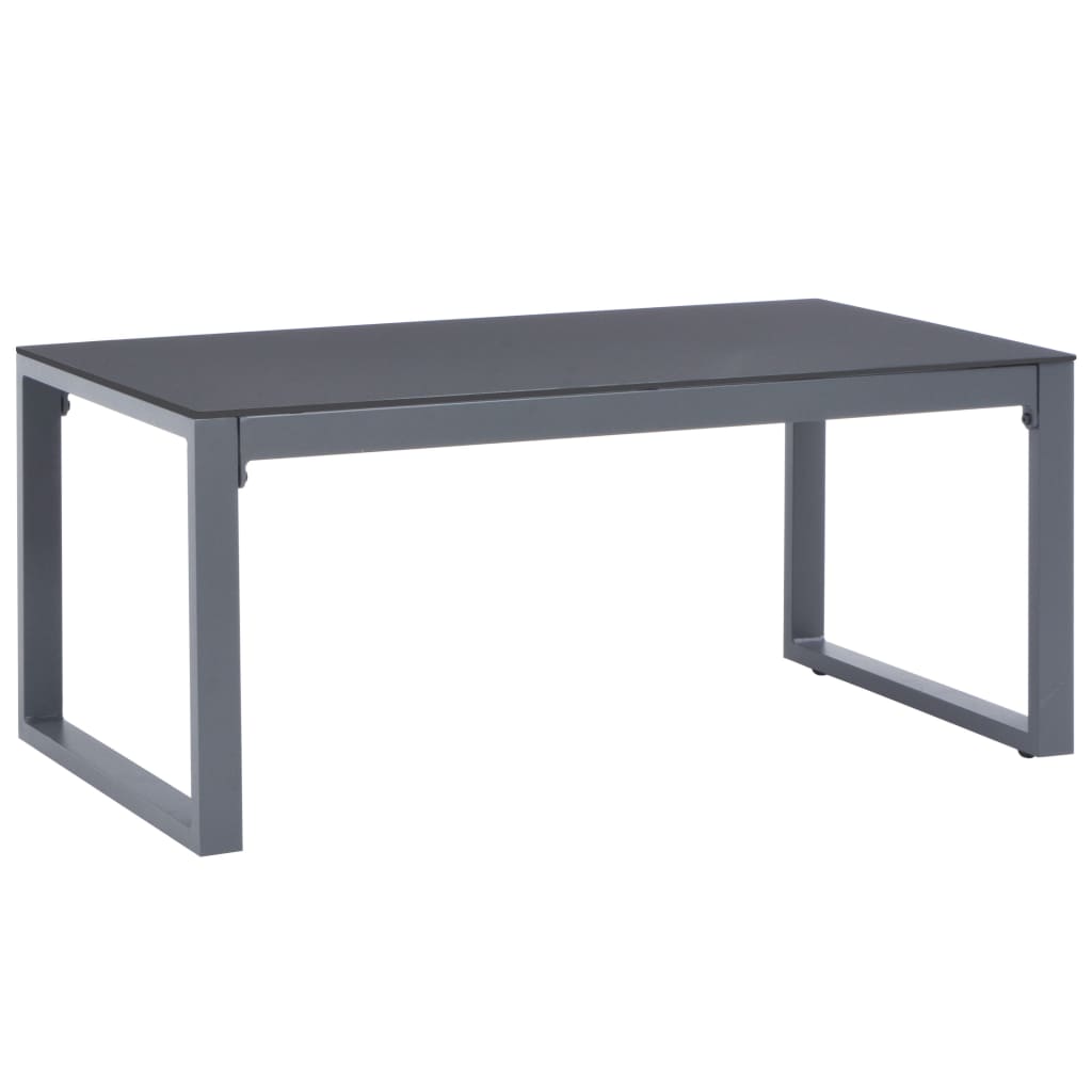 Set de muebles de jardín con cojines 3 piezas aluminio negro vidaXL