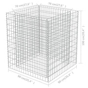 Jardinera de gaviones de acero 90x90x100 cm v8210 - Vetonek