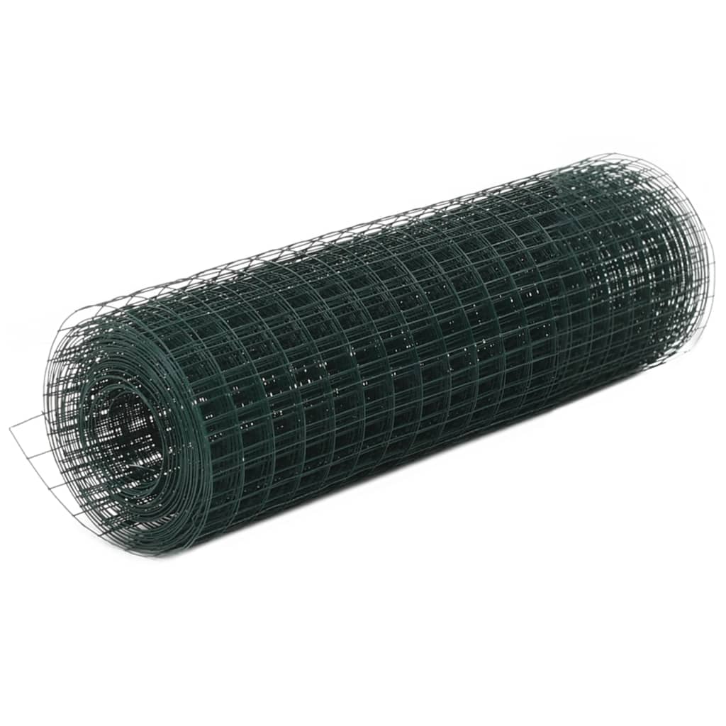 Vetonek Alambrada de gallinero acero recubrimiento PVC verde 25x0,5 m