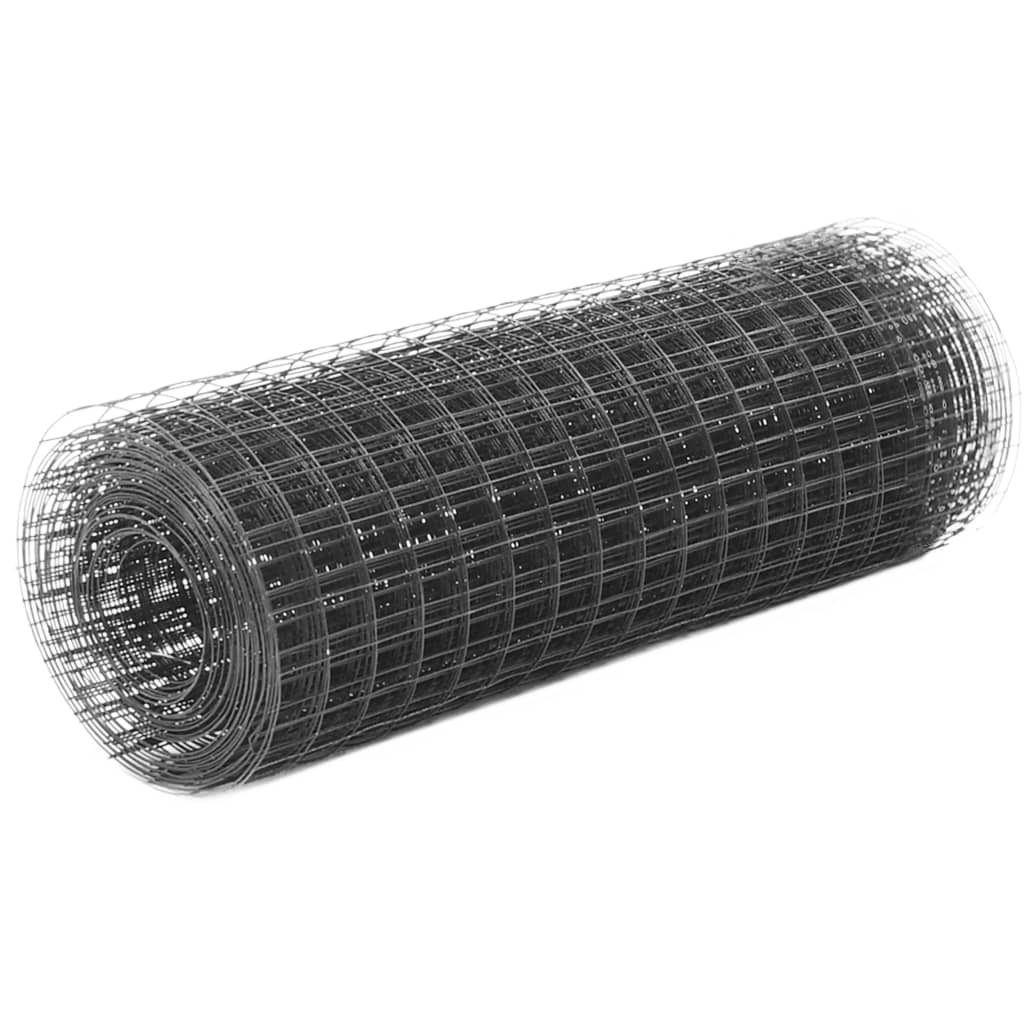 Vetonek Alambrada de gallinero acero recubrimiento PVC gris 25x0,5 m