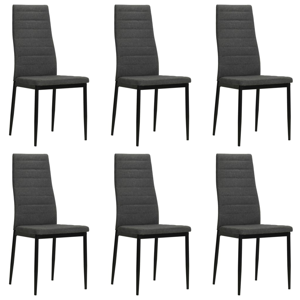 Vetonek Sillas de comedor 6 unidades tela gris oscuro