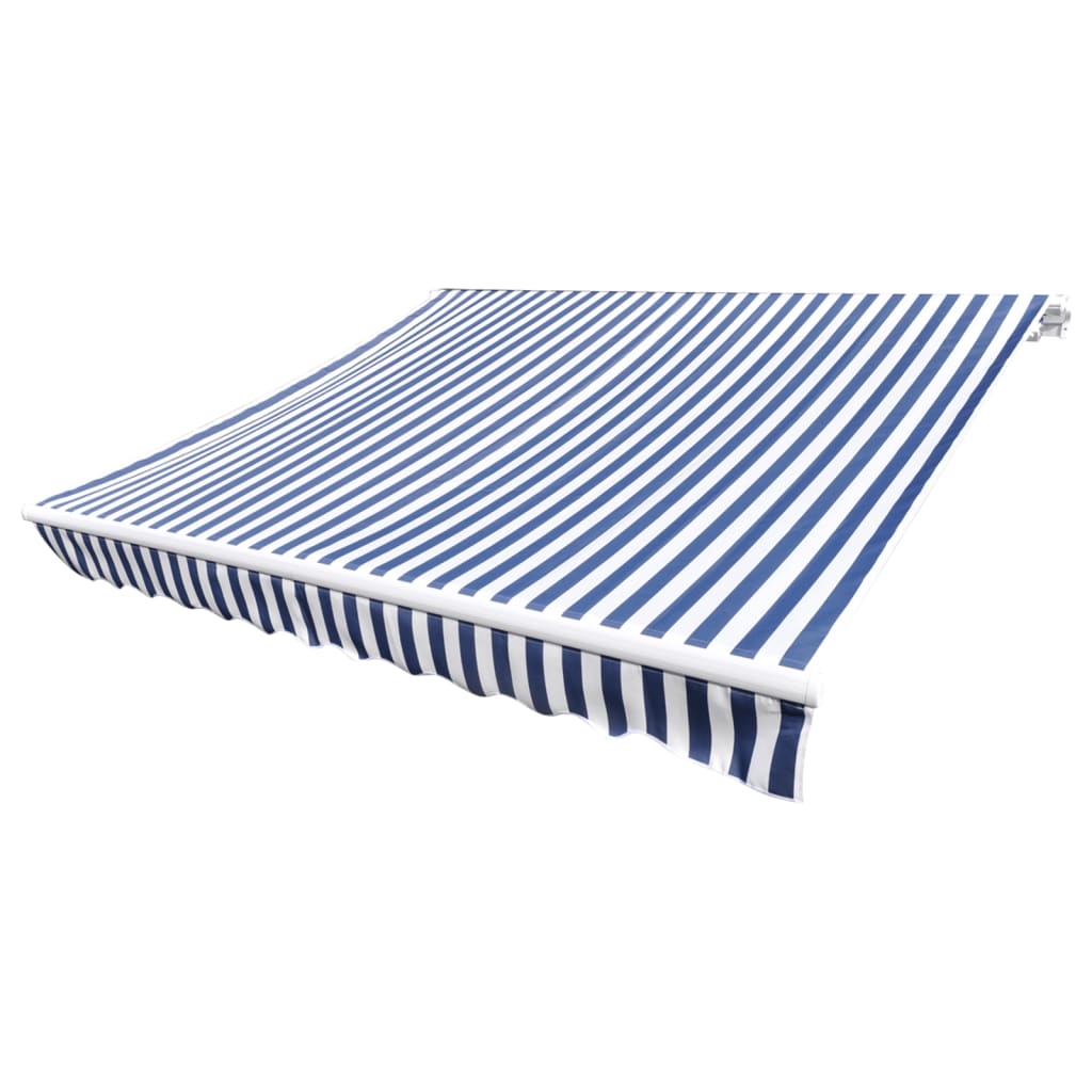 Toldo de lona azul y blanco 450x300 cm vidaXL