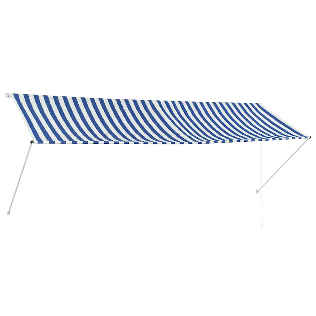 Vetonek Toldo retráctil 350x150 cm azul y blanco