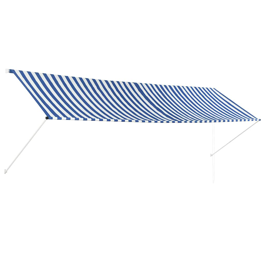 Vetonek Toldo retráctil 400x150 cm azul y blanco