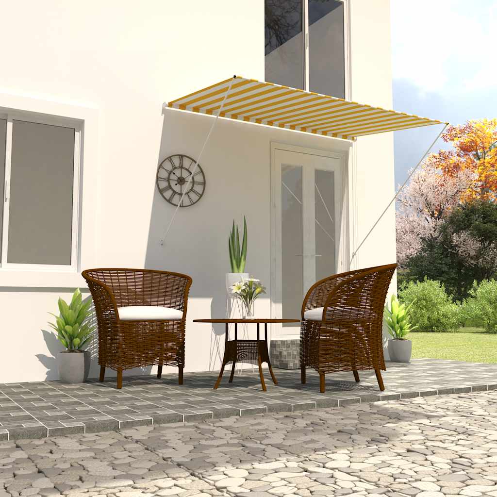 Vetonek Toldo retráctil 200x150 cm amarillo y blanco