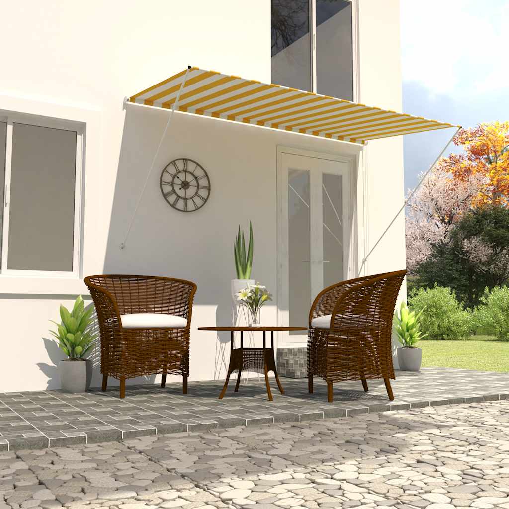 Vetonek Toldo retráctil 250x150 cm amarillo y blanco